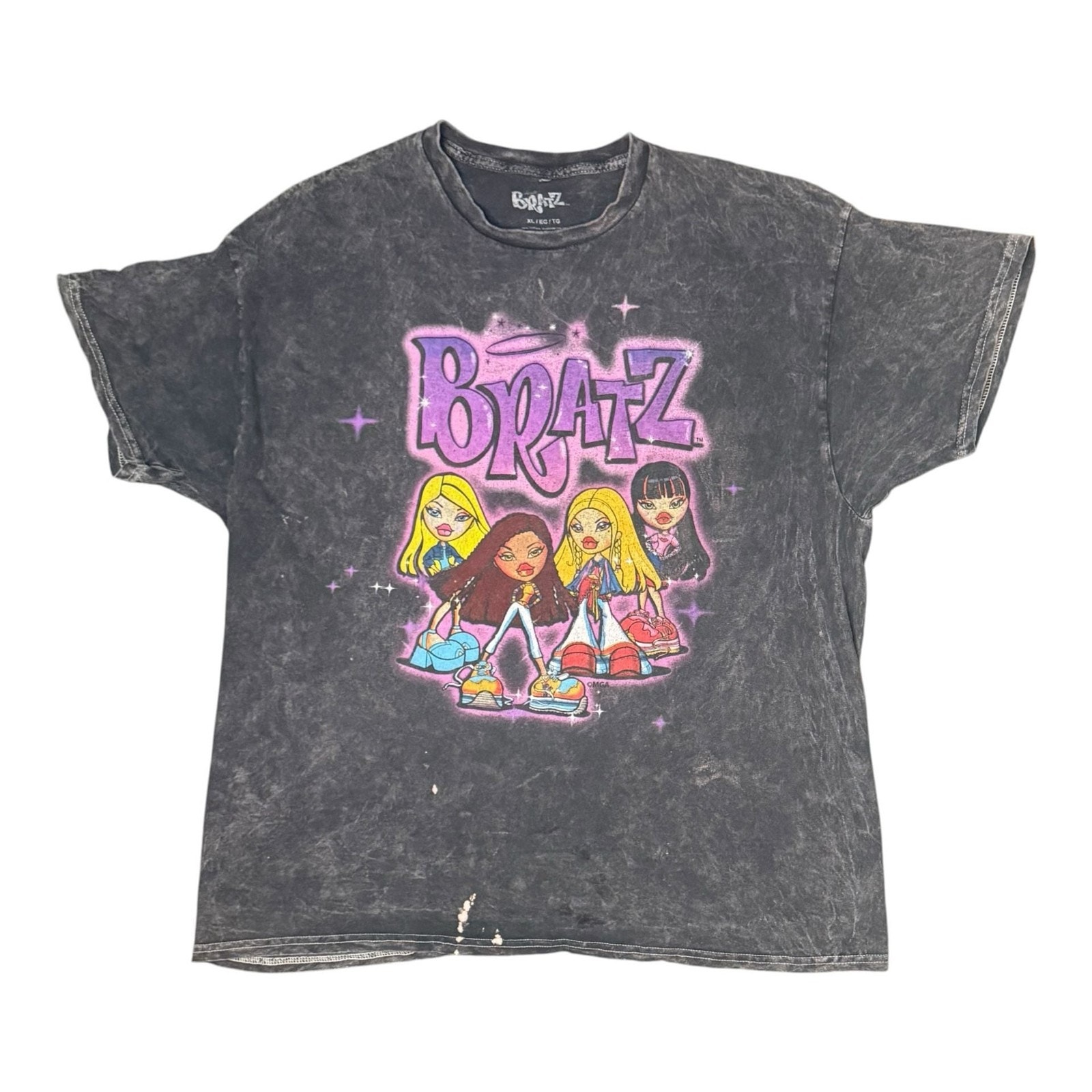 Bratz Classic Cartoon Group Characters Acid Wash Graphic T-Shirt